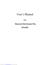 Planex BT-03HS User Manual