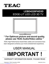 Teac LEBD4220FHD3D User Manual