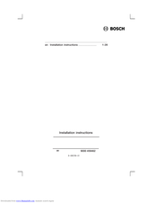 Bosch Hob Installation Instructions Manual