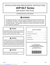 Lennox 4HP18LT Installation Instructions Manual