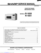 Sharp R-1850 Service Manual