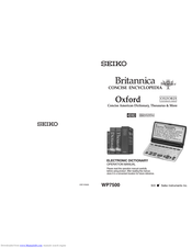 Seiko WP7500 Operation Manual
