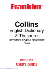 FRANKLIN Collins DMQ-1870 User Manual