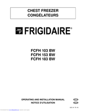 FRIGIDAIRE FCFH183 BW Operating And Installation Manual