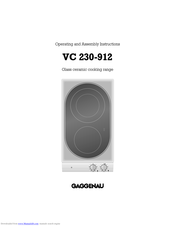 GAGGENAU VC 230-912 Operating And Assembly Instructions Manual