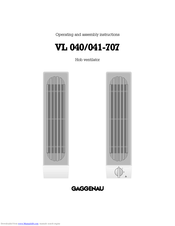 GAGGENAU VL041-707 Operating And Assembly Instructions Manual