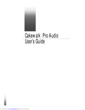 CAKEWALK PRO AUDIO User Manual