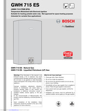 BOSCH ProTankless GWH 715 CTDR EFS Installation Instructions Manual