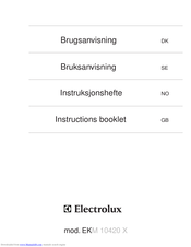 Electrolux EKM 10420 X Instruction Booklet