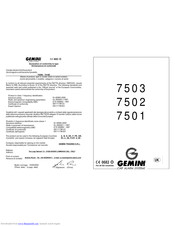 GEMINI 7502 Owner's Manual
