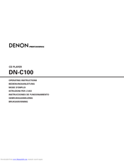 DENON Professional DN-C100 Operating Instructions Manual