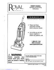 Royal Appliance COMMERCIAL BAGLESS UPRIGHT VACUUM Owner's Manual