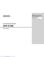 DENON AVP-A1HD Owner's Manual
