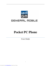 General Mobile POCKET PC PHONE User Manual