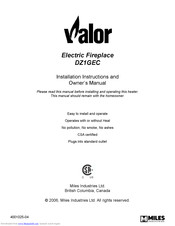 Valor DZ1GEC Installation Instructions And Owner's Manual
