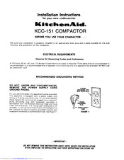Kitchenaid KCC-151 Installation Instructions