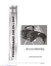 COEF PERFORMANCE 250DV DVP Operating Instructions Manual