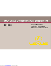 Lexus 2004 330 Owner's Manual Supplement