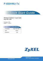 ZyXEL Communications P-660HNU-Tx Quick Start Manual