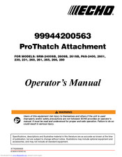 Echo ProThatch 99944200563 Operator's Manual