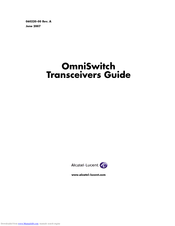 ALCATEL-LUCENT OmniSwitch SFP User Manual