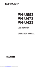 Sharp Pn U473 Manuals Manualslib