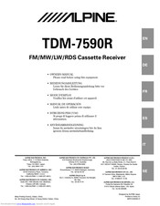 ALPINE TDM-7590R Owner's Manual