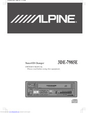 ALPINE 3DE-7985E Owner's Manual