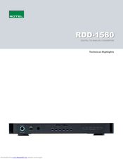 Rotel RDD-1580 Technical Data Manual