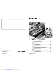 SIEMENS Hobs Operating Instructions Manual