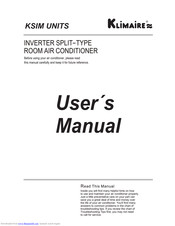 Klimaire KSIM UNITS User Manual