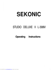 Sekonic STUDIO DELUXE II L-398M Operating Instructions Manual