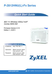 ZyXEL Communications P-2812HNU-F3 Quick Start Manual