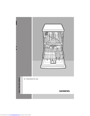 Siemens dishwasher Instructions For Use Manual