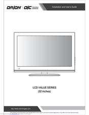 ORION Images LCD VALUE SERIES Installation And User Manual