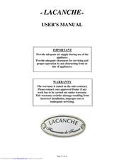Lacanche Vougeot-Volnay User Manual