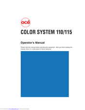 Oce COLOR SYSTEM 110 Operator's Manual