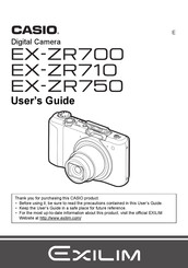 Casio Exilim EX-ZR750 User Manual