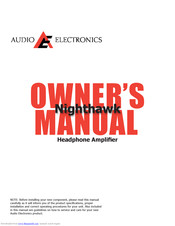 AUDIO ELECTRONICS Nighthawk Owner's Manual
