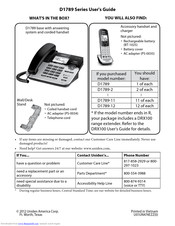 Uniden D1789-11 User Manual