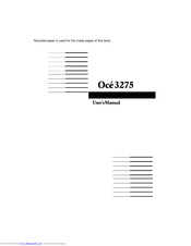 Oce 3275 User Manual
