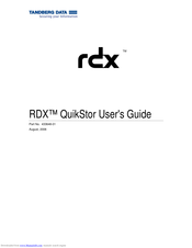 Tandberg Data RDX QuikStor User Manual