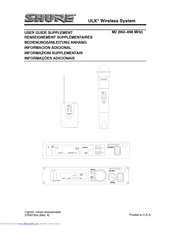 Shure ULX M2 User Manual Supplement