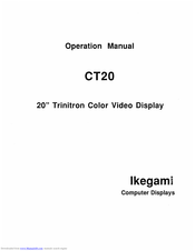 Ikegami Trinitron CT20 Operation Manual
