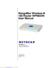NETGEAR WPN824N - RangeMax Wireless-N 150 Router User Manual