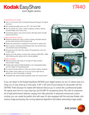 Kodak DX7440 - EASYSHARE Digital Camera Specifications