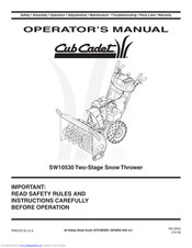 Cub Cadet SW10530 Operator's Manual