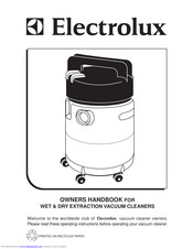 Electrolux WET & DRY EXTRACTION VACUUM CLEANERS Owner's Handbook Manual