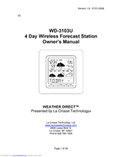 La Crosse Technology WEATHER DIRECT WD-3103U Owner's Manual