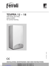 Ferroli TEMPRA 12 Installation, Maintenance And User Instructions